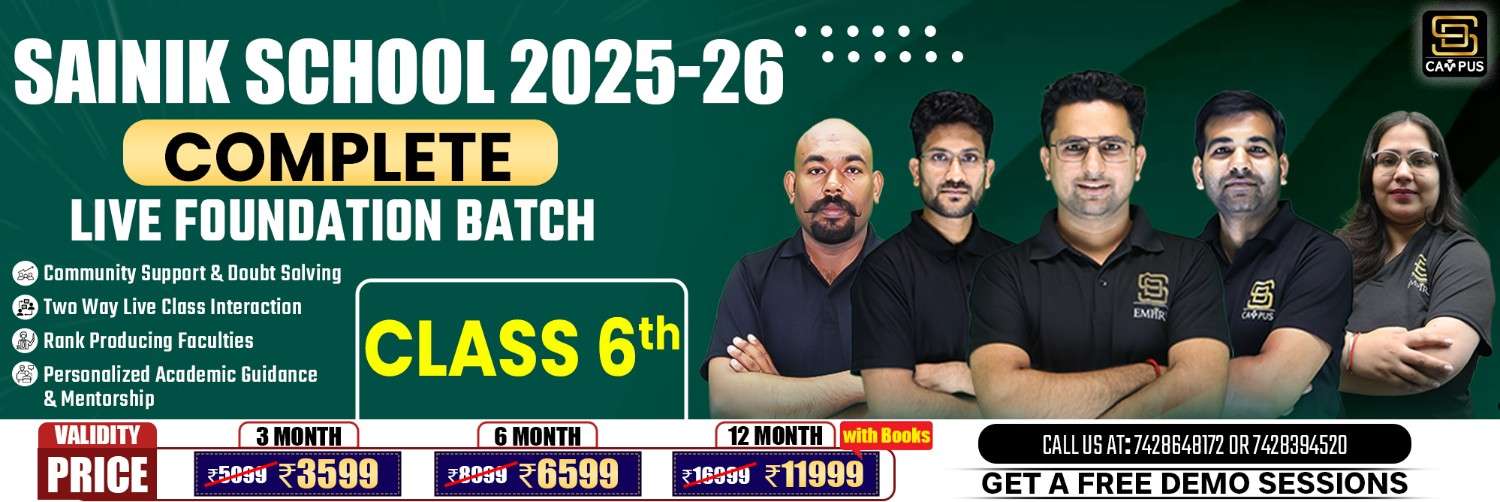 Sainik School 2025-26 Complete Live Foundation Batch for Class 6th SDB3037